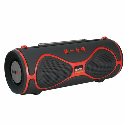 Колонка портативная FaisON, MMS-39, Mask, Bluetooth, цвет: чёрный, красная вставка