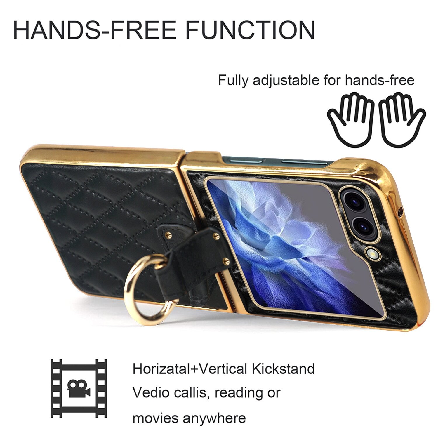 Стёганая кожа в ромбик с узором чехол-бампер-панель-накладка MyPads «Elegante Diamante» для Samsung Galaxy Flip 5 (SM-F731) из импортной эко-кожи с. — фото 1