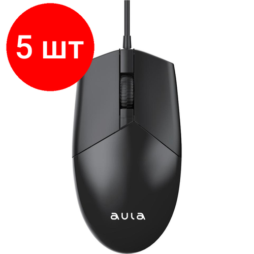 Комплект 5 штук Мышь компьютерная проводная AULA AM104 USB dpi 1200 3 кнопки 253700₽