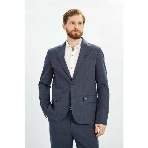 Пиджак BAON Костюмный пиджак из хлопка Baon B6222001, размер: XXL, синий