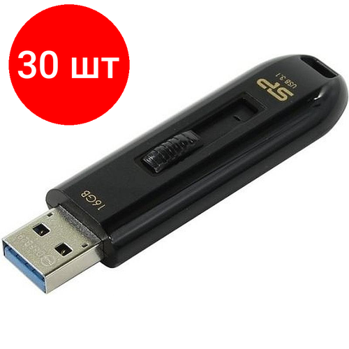 Комплект 30 штук, Флеш-память Silicon Power Blaze B21 16Gb/USB 3.1/Черный (SP016GbUF3B21V1K)