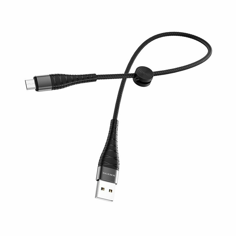 Черный Кабель BOROFONE BX32 microUSB, быстрая зарядка, зарядный шнур, провод для телефона