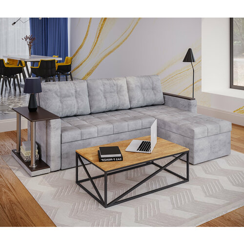 Угловой диван Атланта DE Factory 140х200 рогожка Дакота аш ППУ Дельфин 22990₽