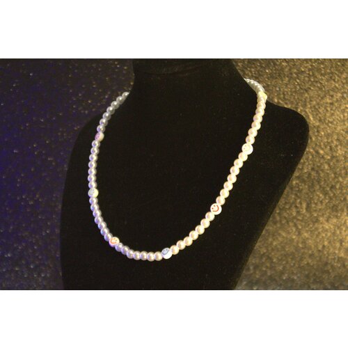 Чокер, акрил, длина 43 см, мультиколор, белый