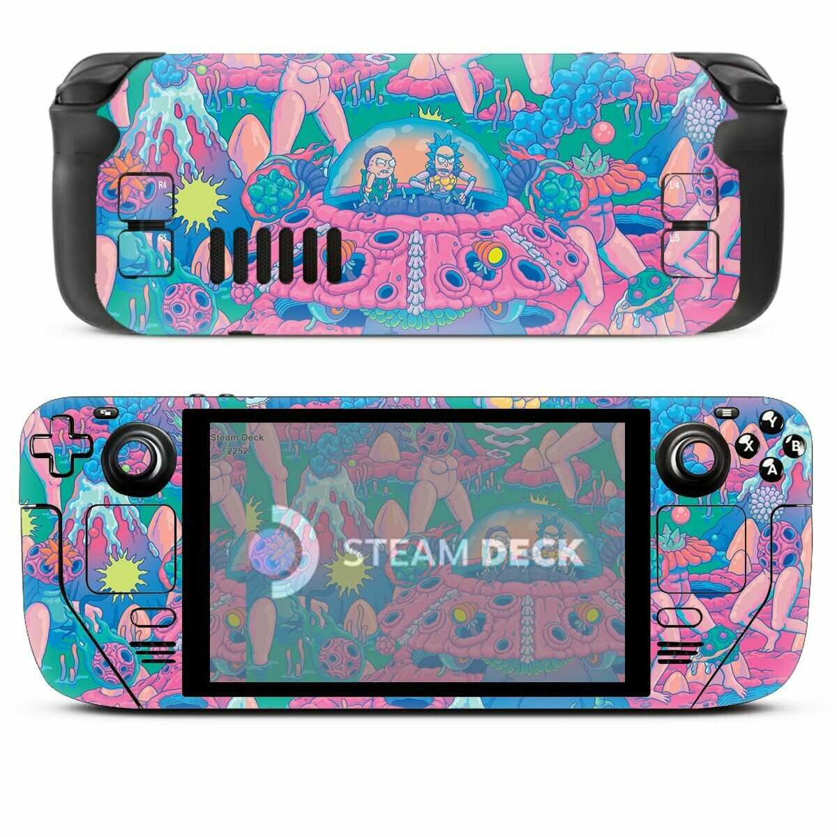 Защитная плёнка для Steam Deck/OLED виниловая наклейка Rick&Morty rave2
