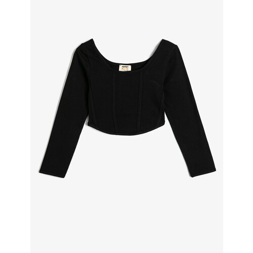 фото Лонгслив koton, размер 7-8 лет, черный