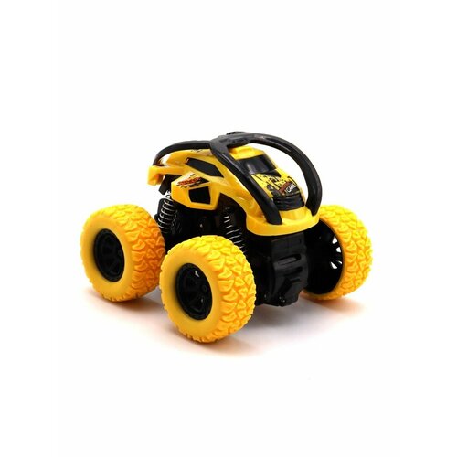 Машинка инерционная Funky Toys 4x4 Перевертыш, 9 см, рессоры, желтая