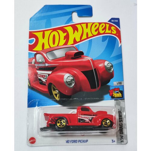 машинка wheel pickup truck rescue car Hot Wheels Машинка базовой коллекции `40 FORD PICKUP красный C4982/HCX61