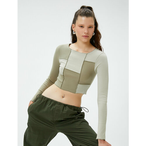 фото Лонгслив koton, размер s, зеленый