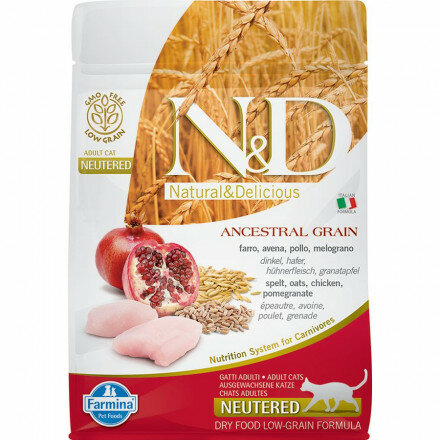 N&D ancestral grain cat курица для стерилизованных кошек и кастрированных котов 300 г