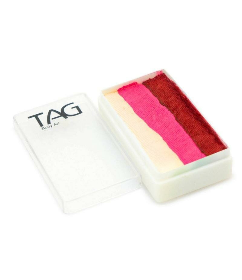 Профессиональный гипоаллергенный аквагрим Сплит-кейк TAG Роза, 30г, 3 цвета