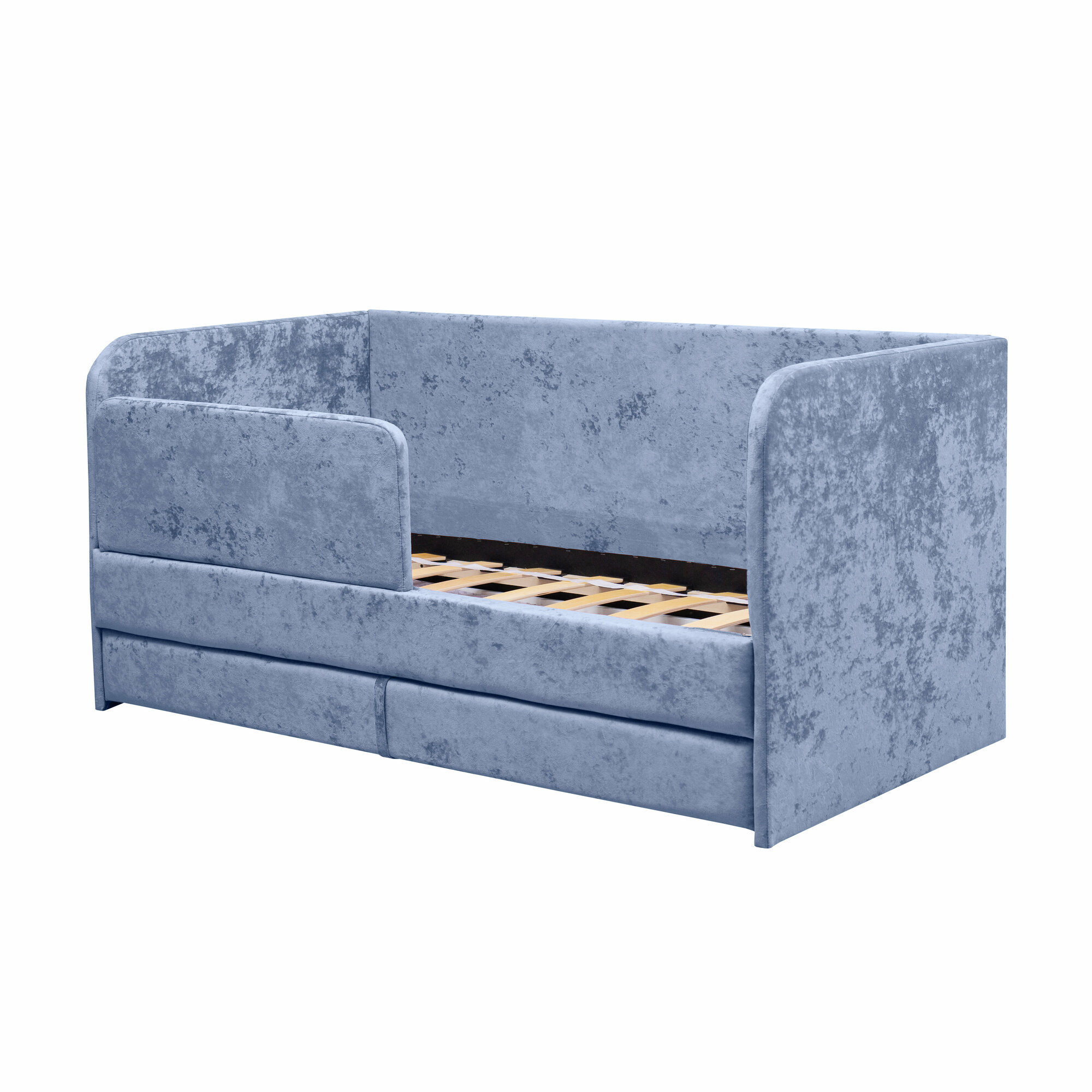 Кровать-диван Непоседа 160*80 голубой с дополнительным спальным местом+матрас