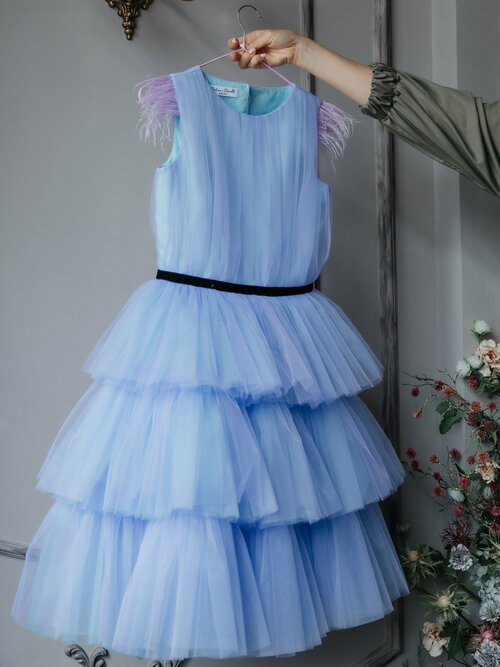 Платье, размер 128-134, голубой