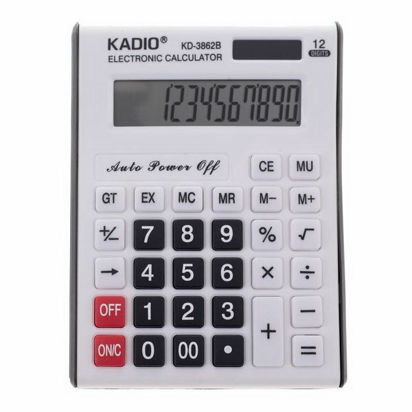 Калькулятор настольный 12-разрядный 3862B двойное питание