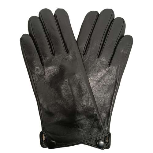 Перчатки мужские из натуральной кожи с шерстяной подкладкой, черные, размер 13