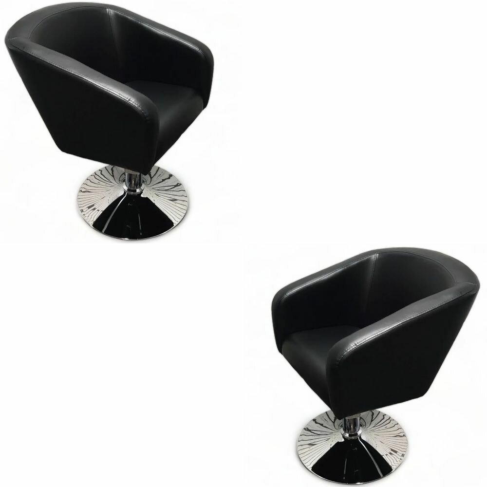 Парикмахерское кресло "Саида", Черный, Гидравлика диск, 2 кресла