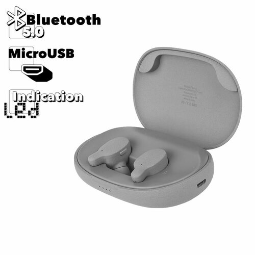 TWS Bluetooth гарнитура вставная стерео Remax TWS-3 серая 216000₽