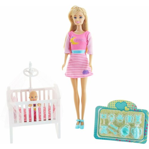 Набор игровой BIGGA Кукла-мама с ребенком, 13 предметов