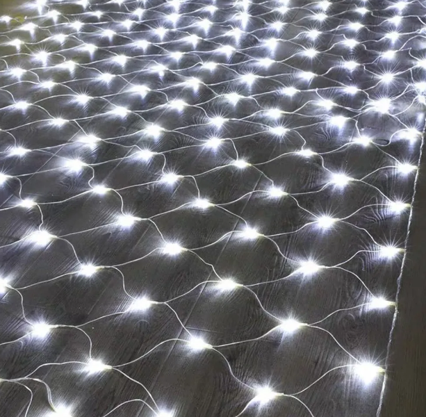 фото Электрогирлянда интерьерная Сетка холодный белый 200 LED\ Гирлянда сетка холодный белый, 3х2 м
