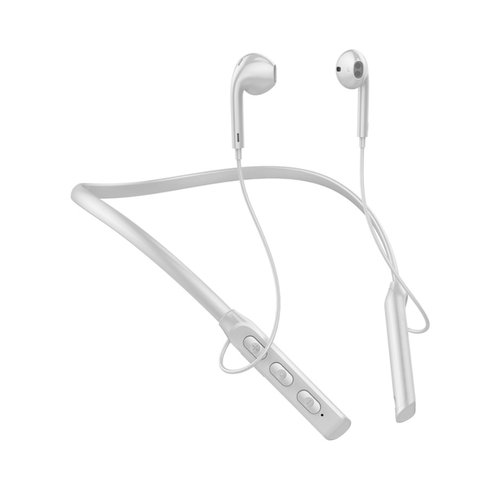 Беспроводные наушники с шейным ободком и микрофоном белые 687₽