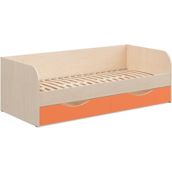 Подростковая кровать Seven Dreams Belden с ящиками, дуб млечный оранжевый