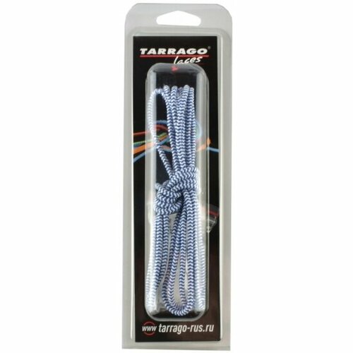 Шнурки Tarrago регулируемые, эластичные, цвет сине-белый, размер 100см.