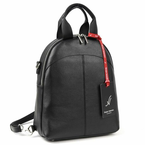 фото Рюкзак sergio valentini, фактура гладкая, черный