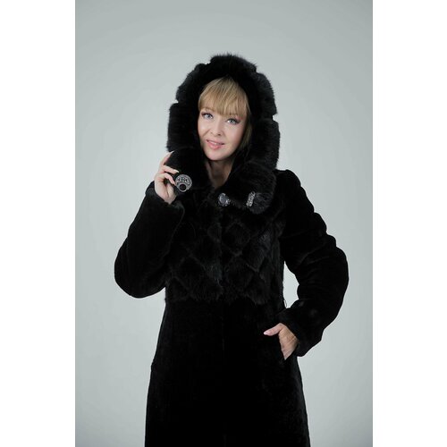 фото Шуба стиль, размер 50, черный