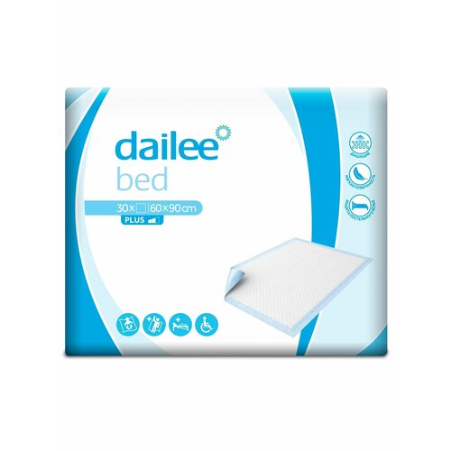 Dailee Bed / Дейли Бед - одноразовые впитывающие пеленки, 90x60 см, 30 шт.