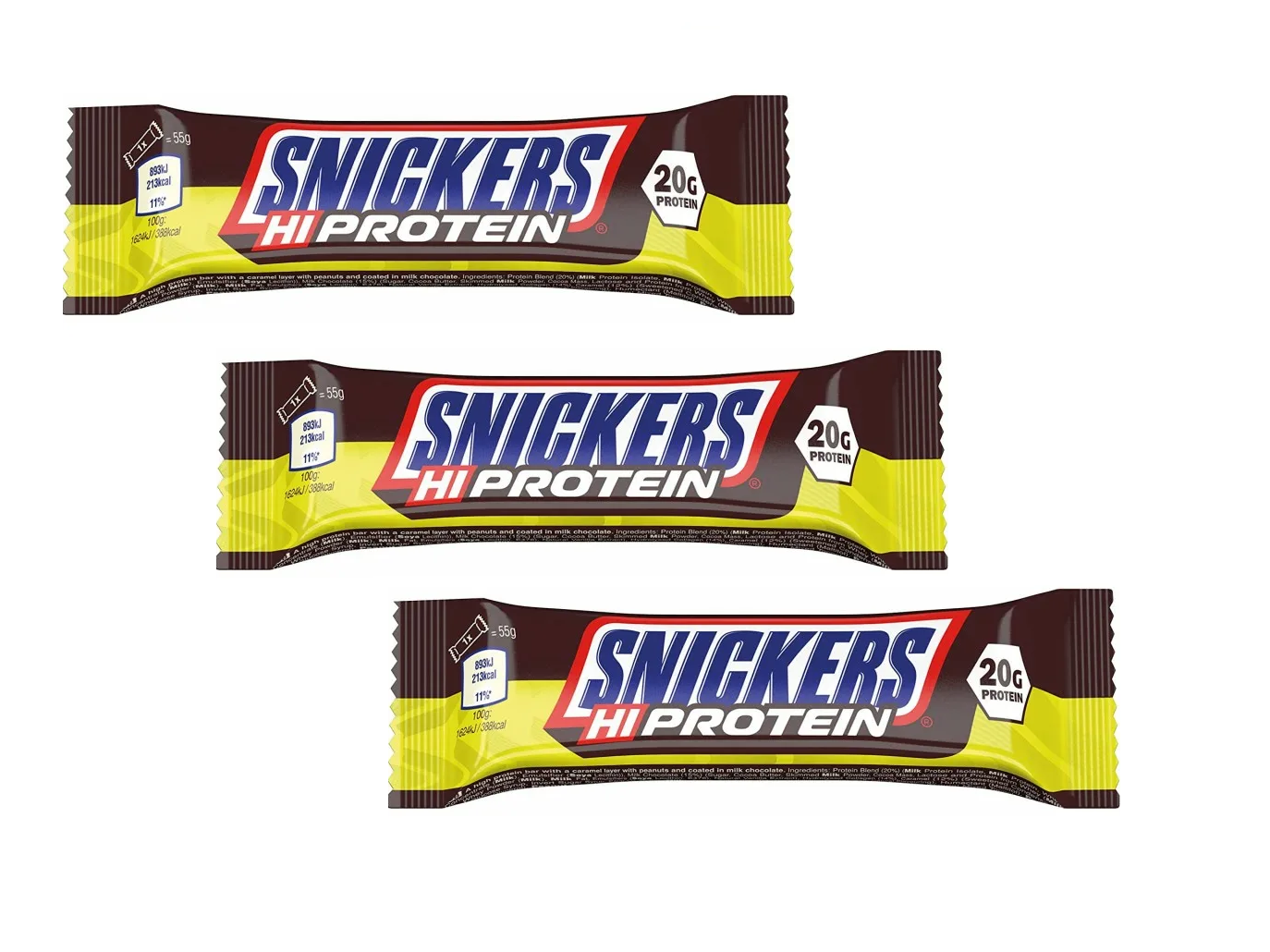 Протеиновый батончик Snickers Hi Protein bar, (3 шт. х 57 г)