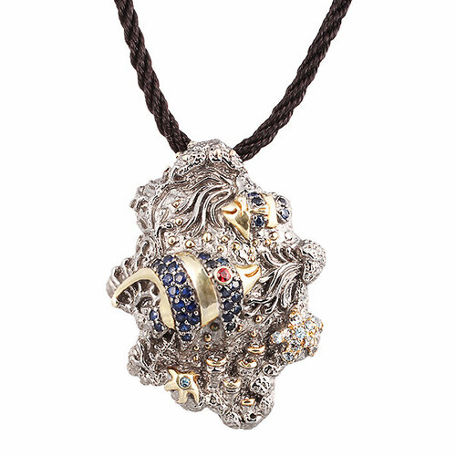 фото Подвеска element47, серебро, 925 проба, сапфир