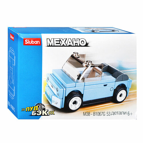 конструктор m38 b0791a mini изделие 111 дет в коробке Конструктор M38-B1067G Электромобиль голубой (53 дет.)