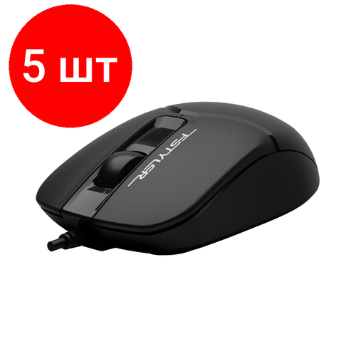 Комплект 5 штук Мышь компьютерная A4Tech Fstyler FM12ST черный 1200dpi silent USB3but 730700₽