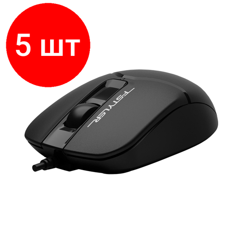 Комплект 5 штук, Мышь компьютерная A4Tech Fstyler FM12ST черный 1200dpi silent USB/3but компьютерная гарнитура a4tech fstyler fh100i черный