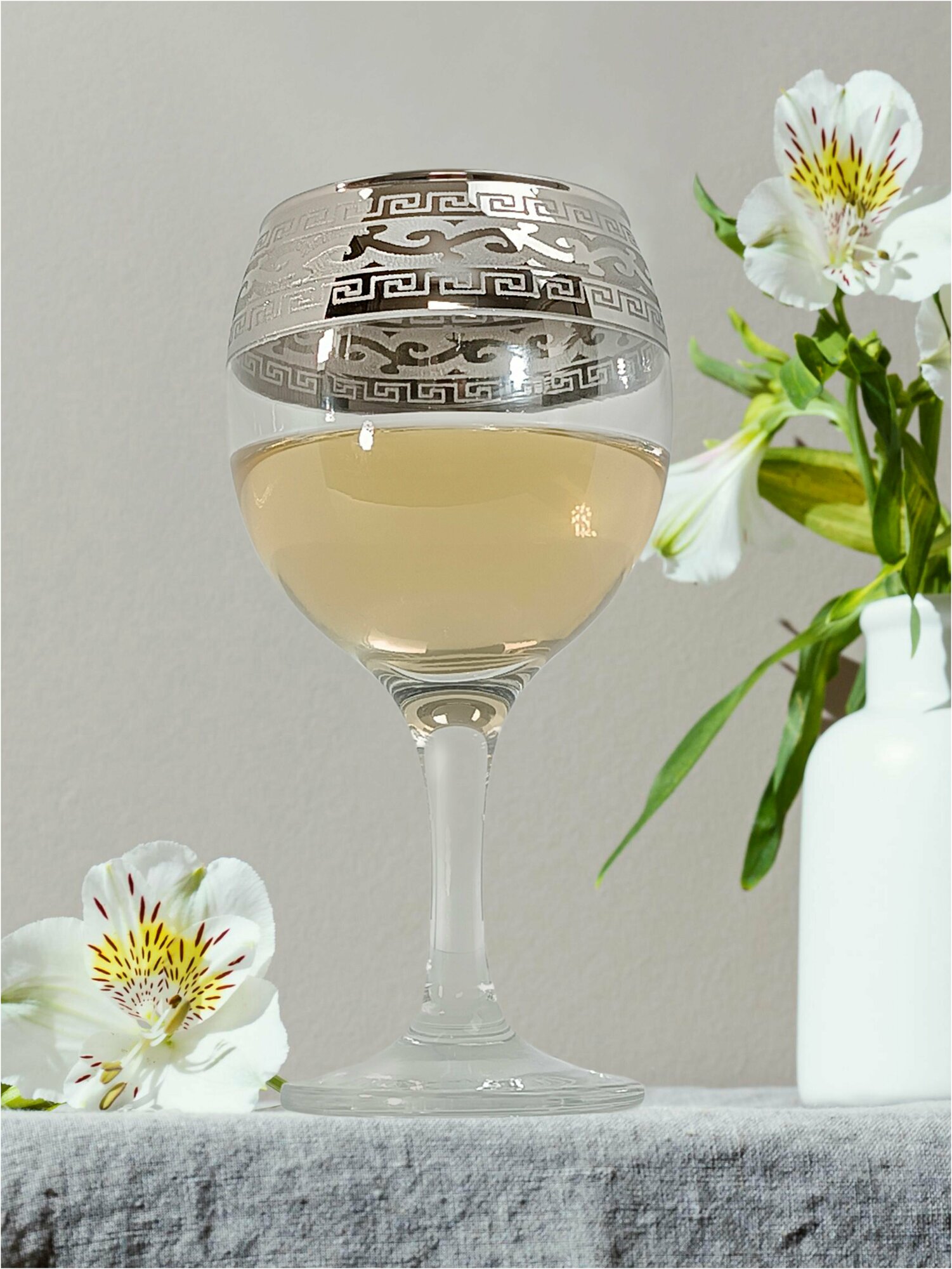 Подарочный набор бокалов для вина с алмазной гравировкой PROMSIZ ирбис, 260 мл, 6 шт.