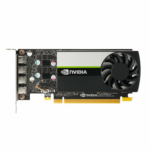 Видеокарта Nvidia Quadro T1000 4GB, GDDR6,128bit PCIE 4. x16, 4x mDP ong bracket and short bracket together RTL