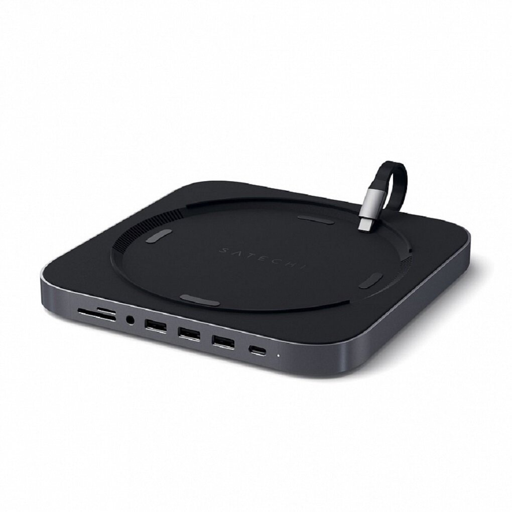 USB док станция с подставкой Satechi Mac Mini Stand & Hub для Mac Mini. Порты: 1x USB-C, 3 x USB, 3,5mm AUX, SD, microSD. Цвет: серый космос. USB док станция с подставкой Satechi Mac Mini Stand & Hub для Mac Mini. Порты: 1x USB-C, 3 x USB, 3,5mm AUX, SD, m