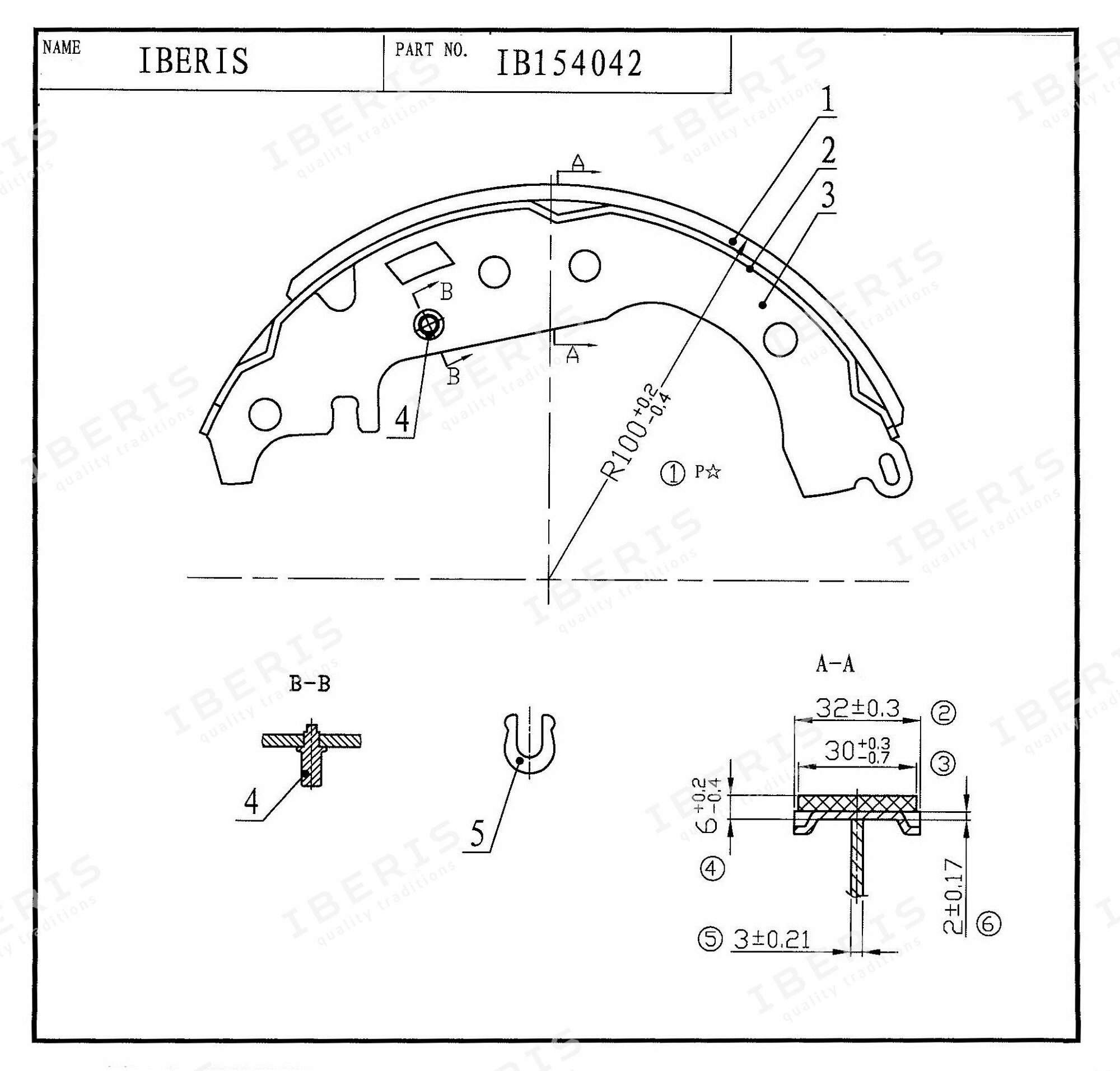 Iberis колодки тормозные барабанные к-т toyota corolla ix (e120)yaris (p10) ib154042 (oem 0449552040)