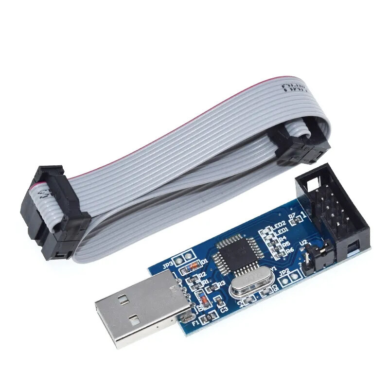 USB ASP AVR программатор (переходник 10 to 6 pin в комплекте), 1 шт.