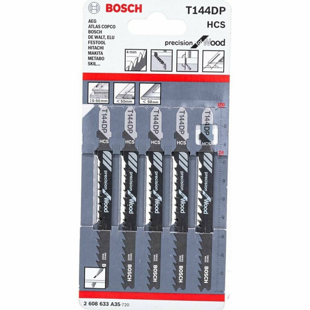 Лобзиковая пилка Bosch T 144 DP HCS 5шт 2608633A35 - фото №9