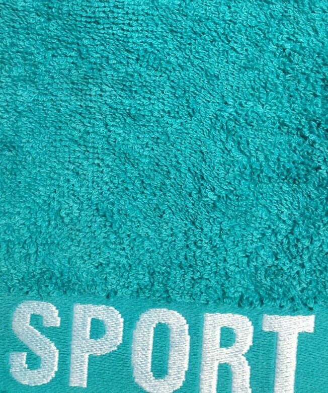 Полотенце банное махровое "Спорт" мята 70х130 см - фотография № 3