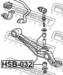 Втулка переднего стабилизатора, HSB032 FEBEST HSB-032