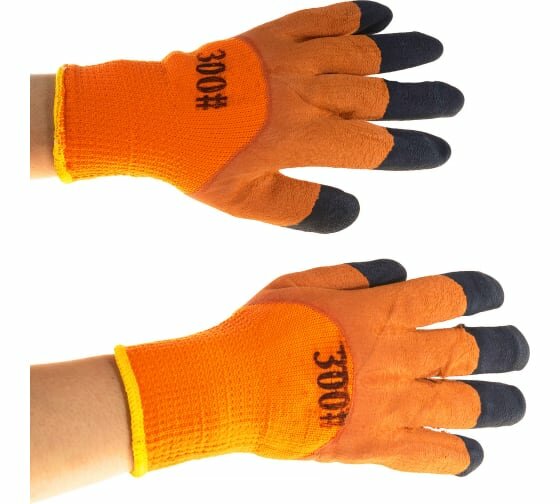 Утепленные акриловые перчатки ноготки / зимние рабочие перчатки 1 пара