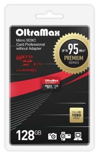 Карта памяти OLTRAMAX 128GB microSDXC Class 10 UHS-1 Premium (U3) [OM128GCSDXC10UHS-1-PrU3 w]