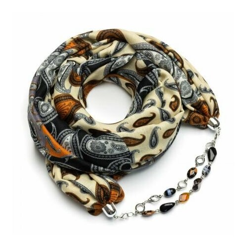 фото Шарф foxtrot,180х90 см, коричневый, серый