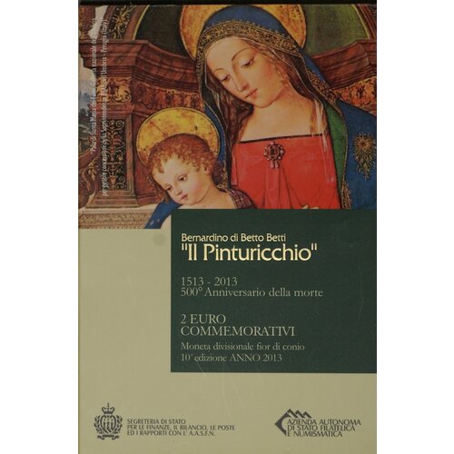 пинтуриккьо Сан-Марино 2 евро 2013 500 лет со смерти художника Пинтуриккьо (буклет)