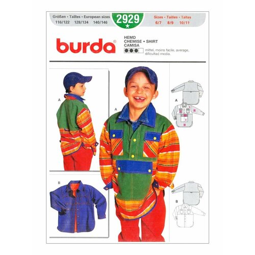 Выкройка Burda 2929 Рубашка выкройка burda 7686 болеро