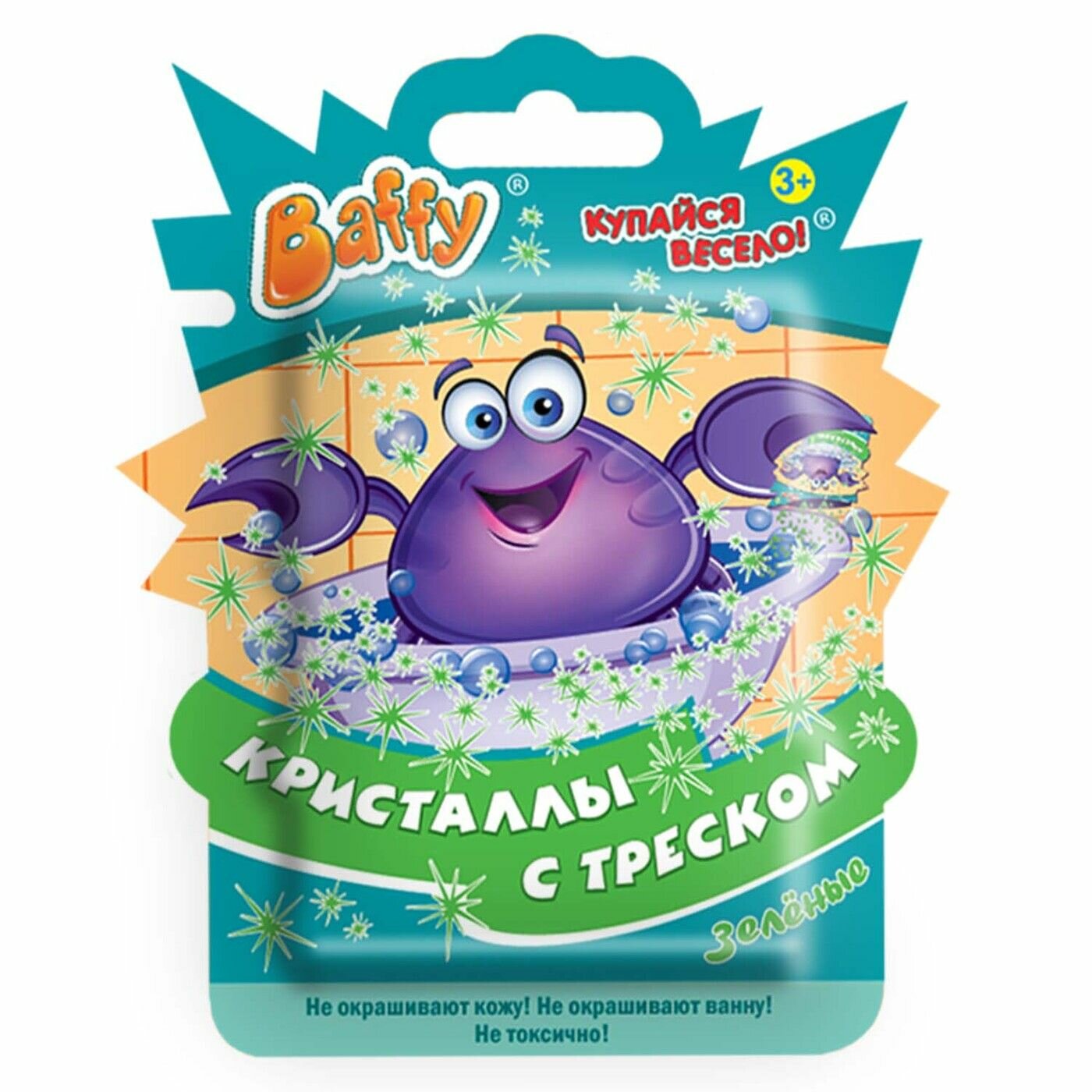 BAFFY Кристаллы с треском детские, зеленые D0104