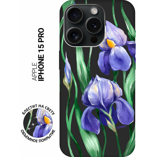 Силиконовый чехол на Apple iPhone 15 Pro / Эпл Айфон 15 Про с рисунком Amazing Irises Soft Touch черный силиконовый чехол на apple iphone 15 plus эпл айфон 15 плюс с рисунком amazing irises soft touch черный