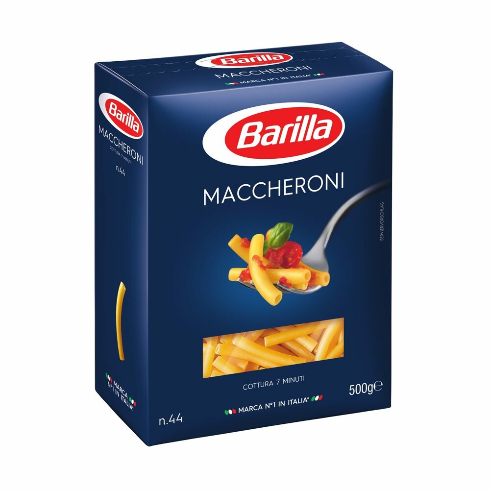 Макаронные изделия Barilla Maccheroni n.44 из твёрдых сортов пшеницы, 8 упаковок